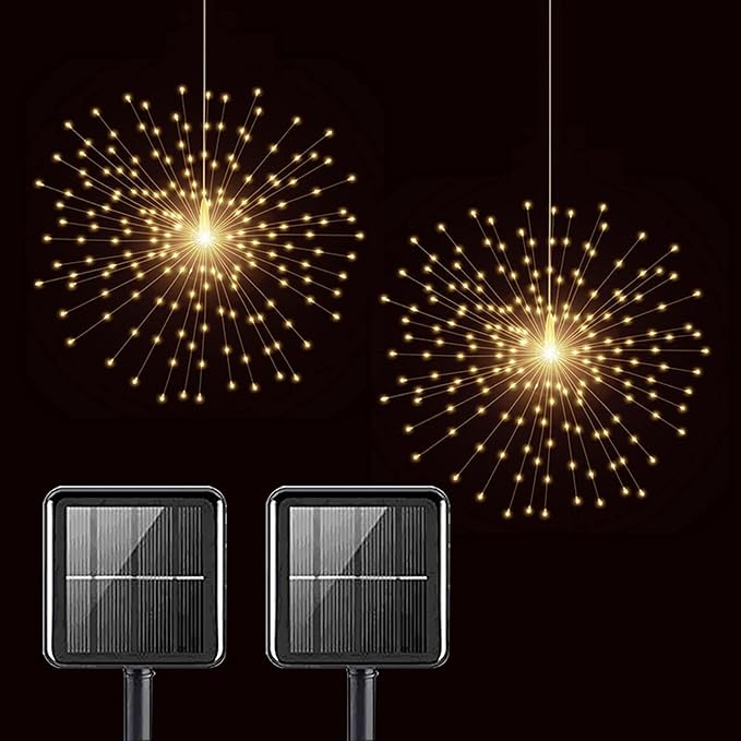 5 Pack 1000LED Plug-in Starburst Sphere Firework Lights, 8 Modes Dimmable Remote Control Waterpro... | Amazon (US)