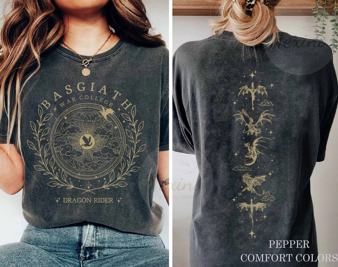 Fourth Wing Double-sided Shirt, Basgiath War College Shirt, Fourth Wing Shirt, Dragon Rider Shirt... | Etsy (US)