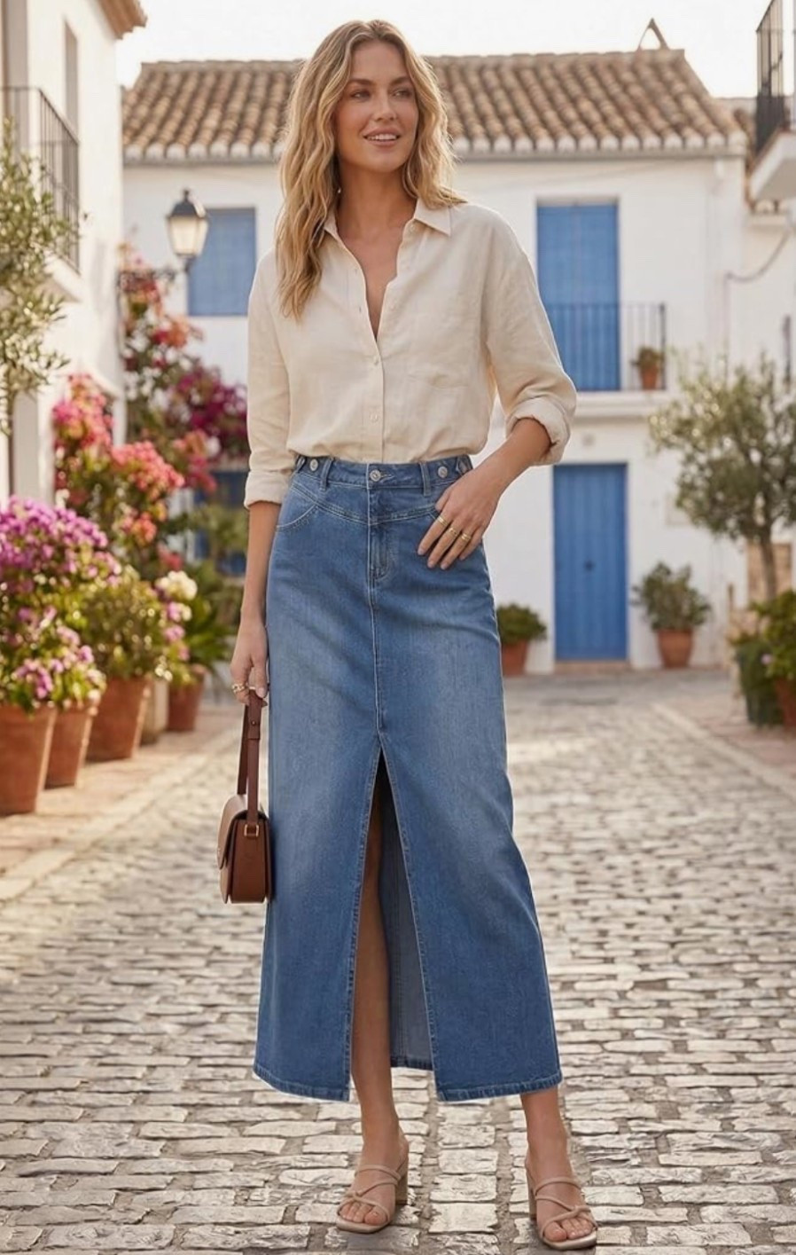 Clean, classic, and effortlessly cool.🤍 This stretch denim skirt features an adjustable waist and pockets for an easy, flattering everyday fit. Pair it with a linen button-down for a relaxed, polished look that’s perfect for warm days, coffee runs, or casual weekend plans. 

Simple, timeless, and easy to style all summer long. ☀️

#LTKSeasonal #LTKOver40 #LTKMidsize