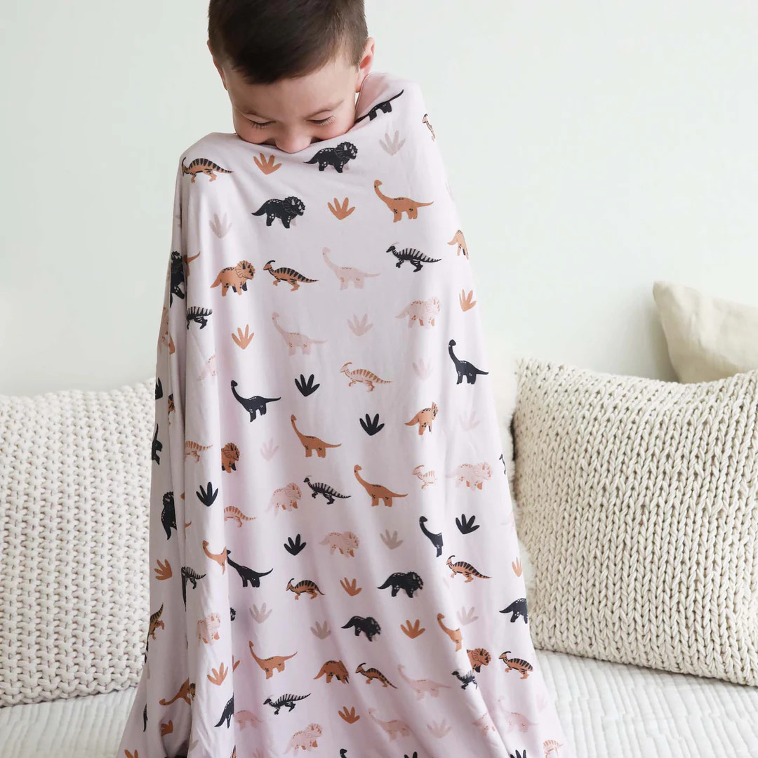 Dino Days Double Sided Bamboo Blanket | Caden Lane
