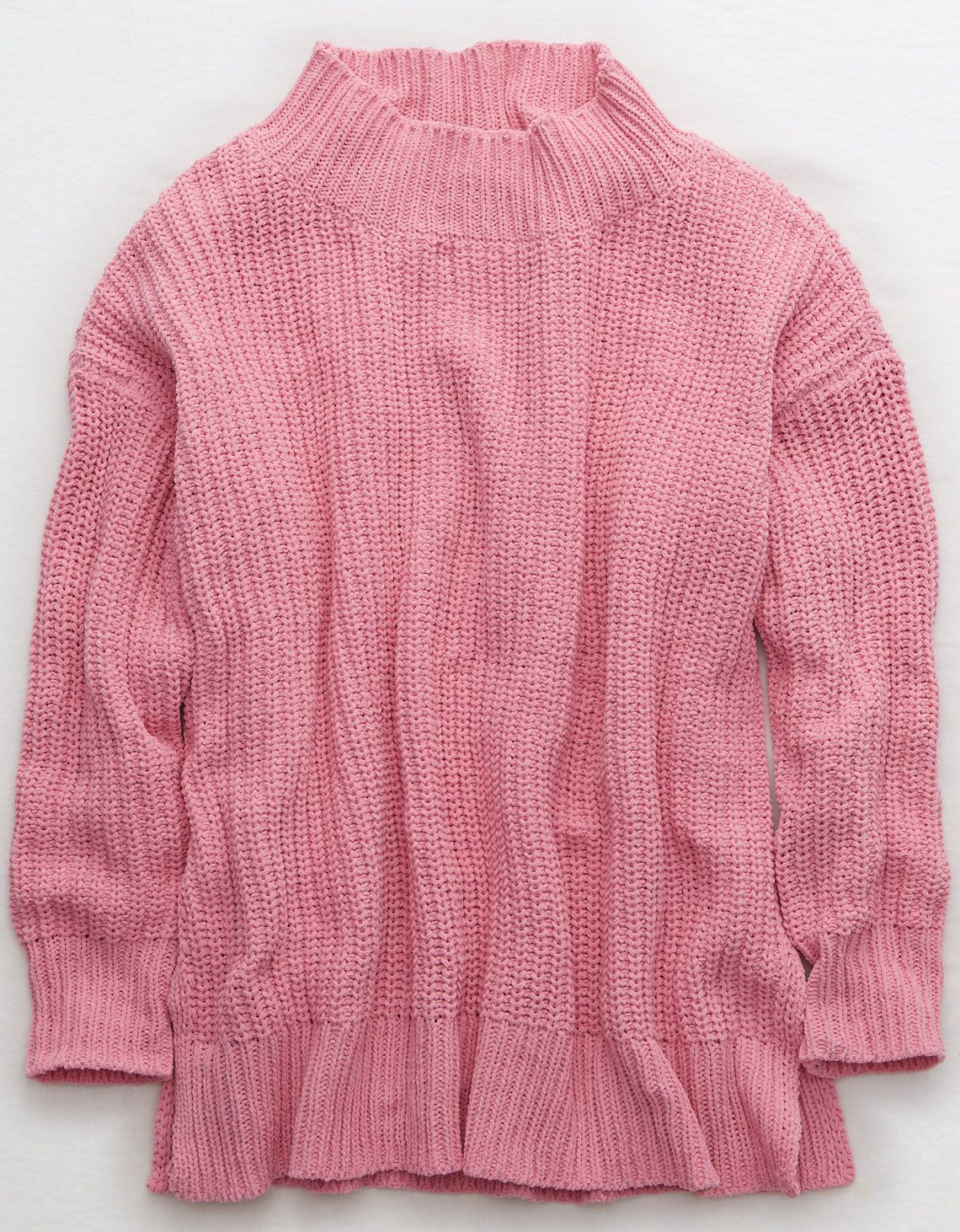 Aerie Chenille Crew Sweater, Pink Surf | American Eagle Outfitters (US & CA)