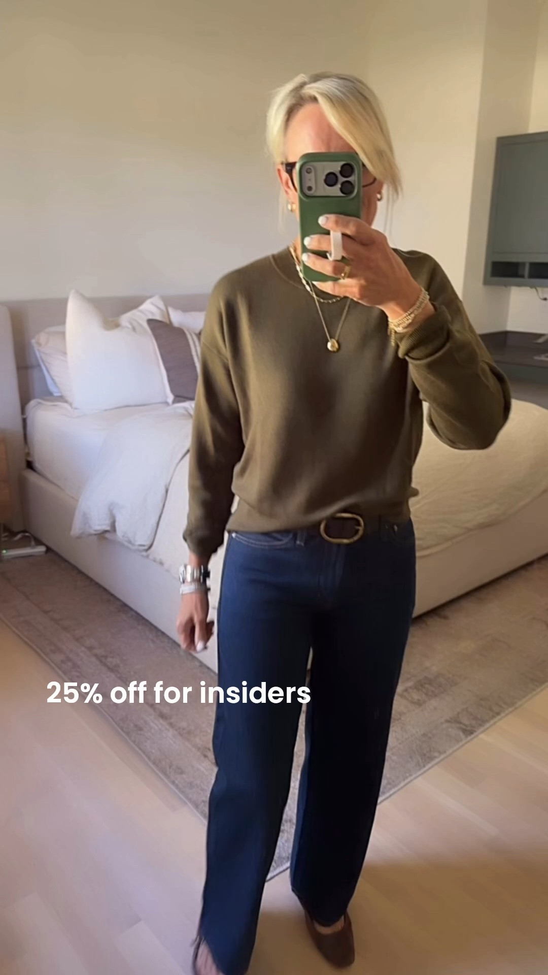 Sweater / sized up 1 to a medium 
Denim / tts ￼

#LTKgrwm #LTKSaleAlert #LTKOver40
