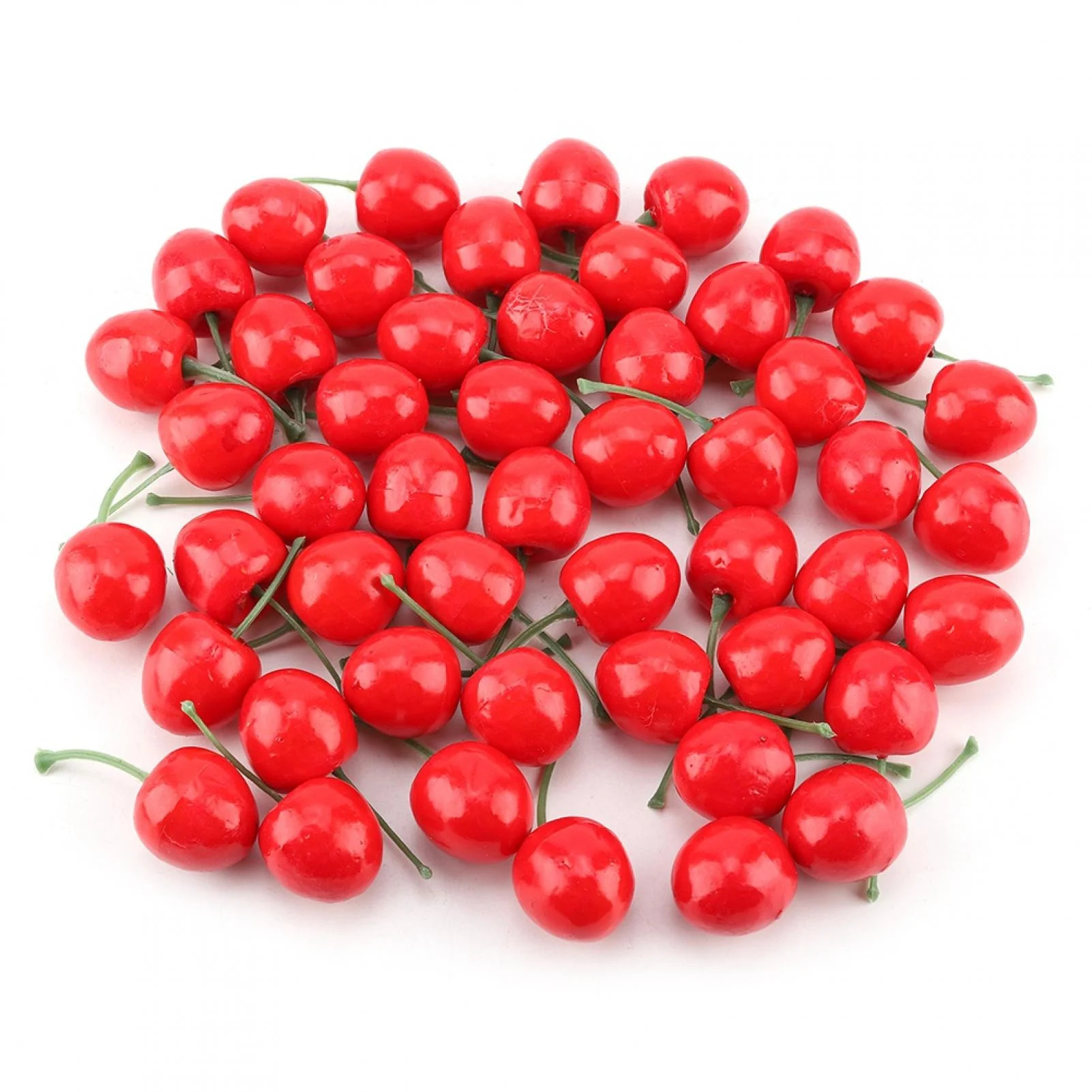 Mgaxyff 50Pcs Cute Artificial Cherry Fruit,Artificial Fruit Lifelike Simulation Red Cherries  Fru... | Walmart (US)