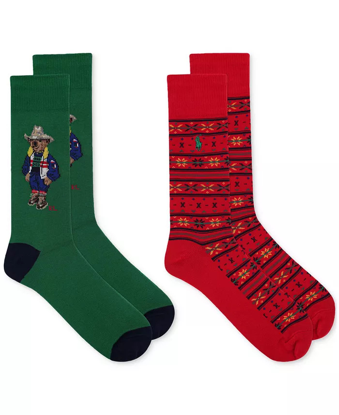 Polo Ralph Lauren Men's Sun Valley Bear Slack Socks, 2-Pairs  & Reviews - Underwear & Socks - Men... | Macys (US)