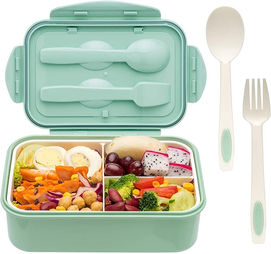 LOVINA Bento Boxes for Adults - 1100 ML Bento Lunch Box For Kids Childrens With Spoon & Fork - Du... | Amazon (US)
