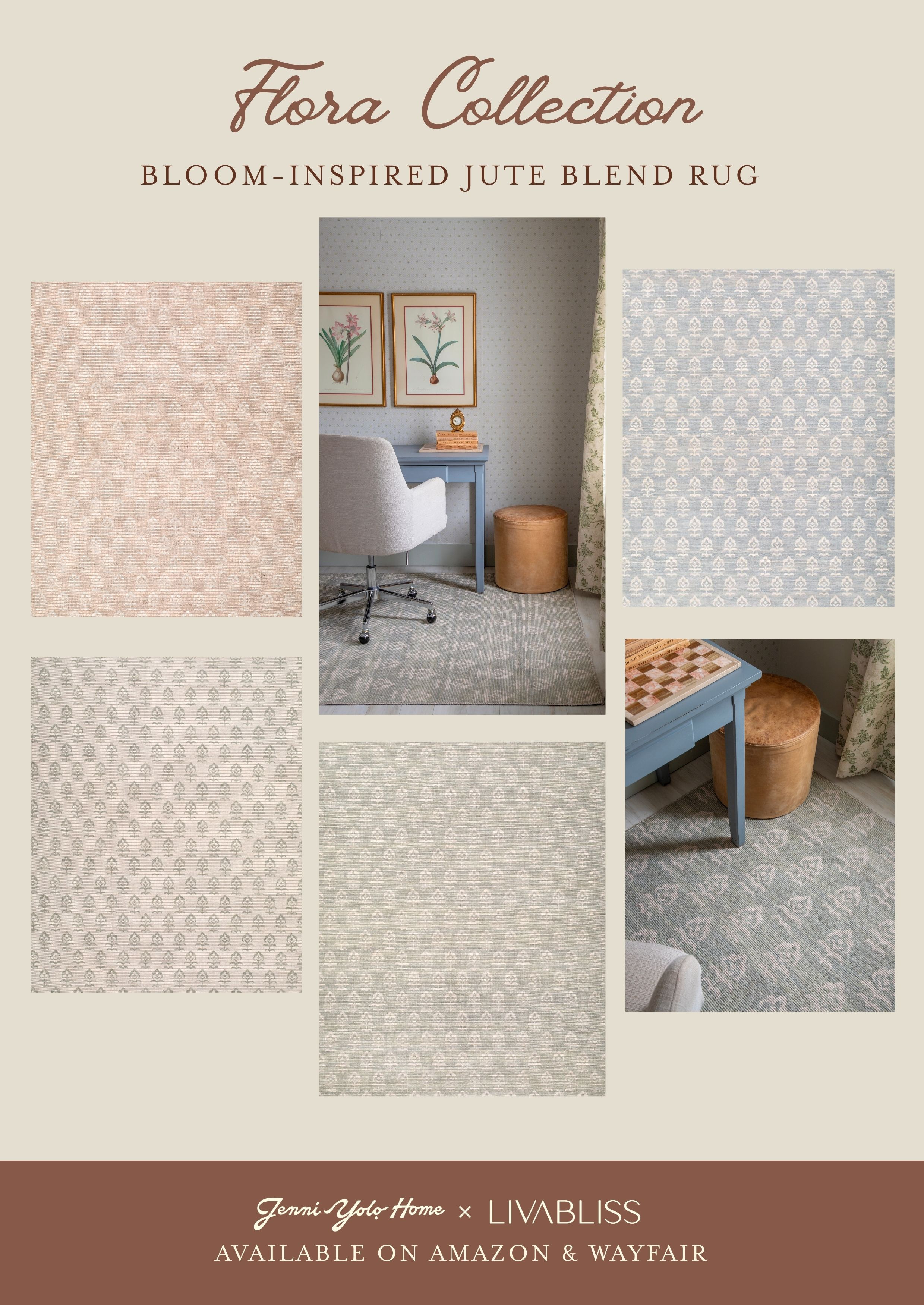 If you love natural textures with modern twists, Flora is your girl! This jute-blend area rug offers a relaxed and organic look with delicate floral motifs inspired by antique linens. The woven construction ensures long-lasting quality while its low pile design makes it ideal for high traffic areas. It is perfect for any space that can use more blooms!

#LTKHome