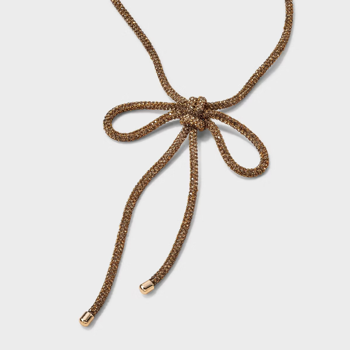 Statement Necklace Rope Style Bow Topaz Stones - A New Day™ Brown | Target