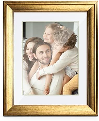 TWING 11x14 Picture Frame Gold Displays 8x10 Photo Frame with Mat or 11x14 Without Mat, Shatter-Resi | Amazon (US)