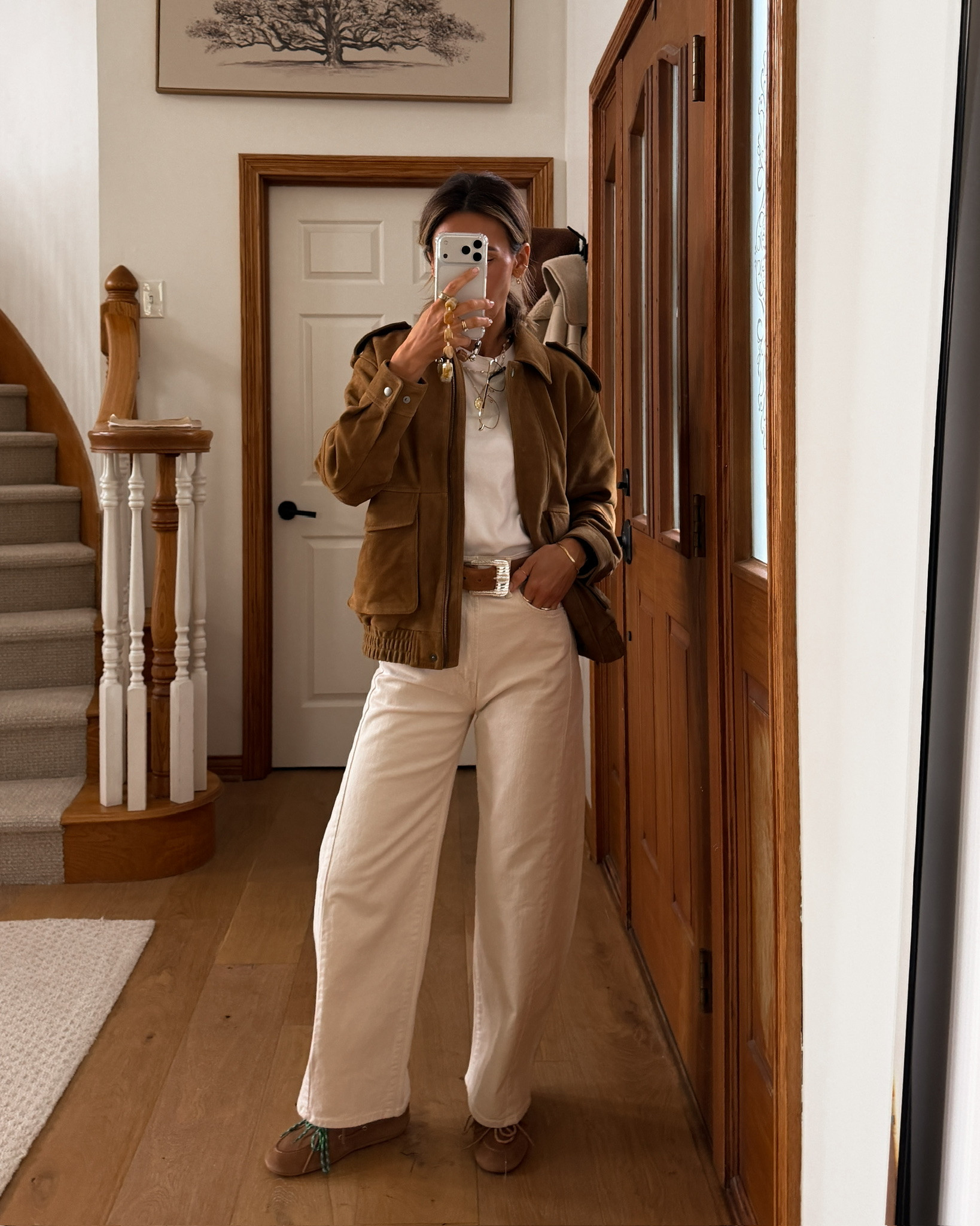 These barrel jeans have become such a staple in my wardrobe. They are such a staple, light and breathable and they go so well with this transitioning weather slightly oversized jacket!

#LTKSeasonal #LTKOver40 #LTKgrwm