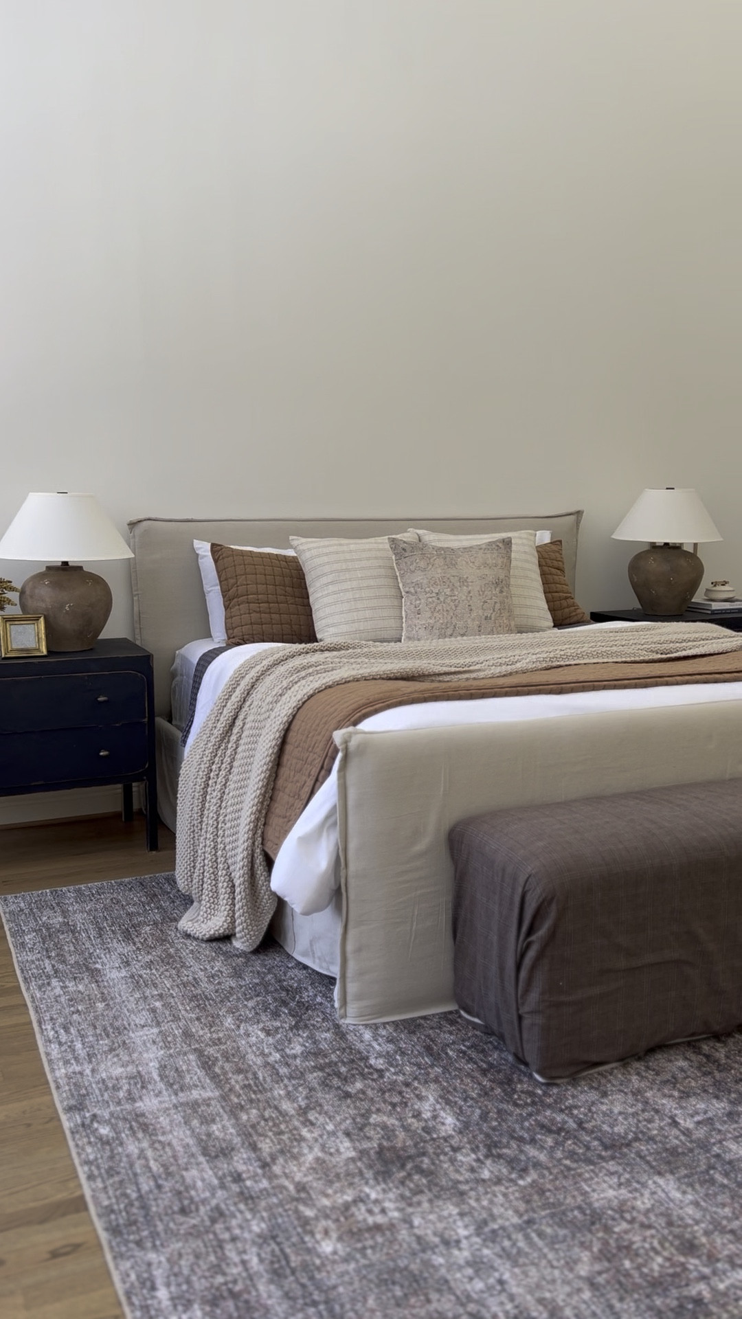 Amber interior vibes layered bedding for primary bedroom. When you are using different layers that are solids strive to find different textures such as waffle knit, hand knit, cross stitch, diamond stitch. These salads will appear as different patterns.

#LTKHome #LTKStyleTip