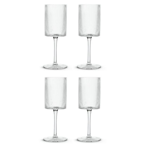 Habitat Ribbed Set of 4 Wine Glasses | Habitat UK