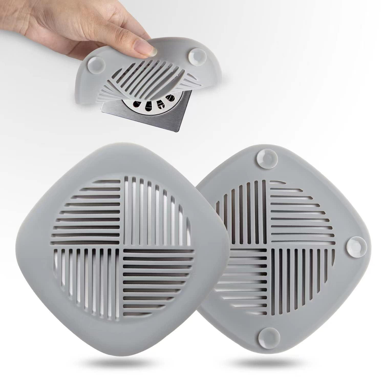 Hair Catcher Drain Cover Sturdy Silicone Drain Protector Hair Stopper with Suction Cup for Shower... | Amazon (US)