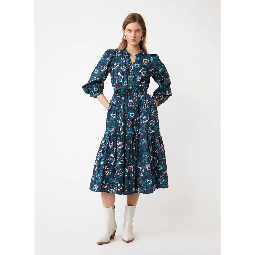 Crest Dress, Emerald Multi | The Avenue