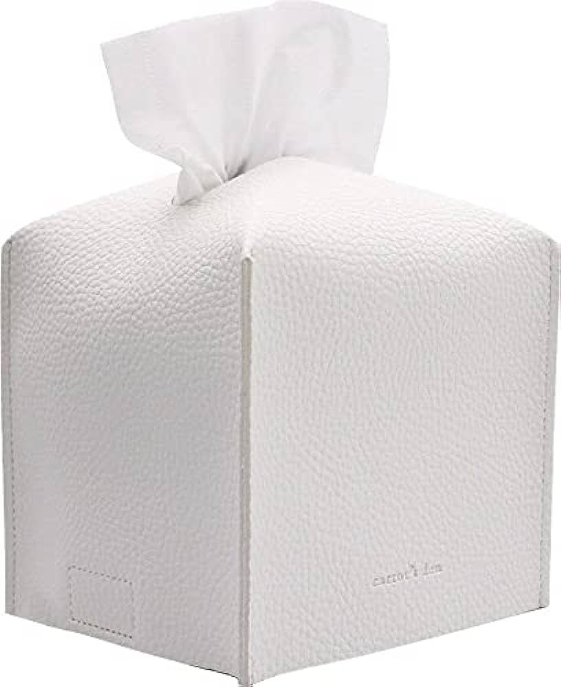 Tissue Box Cover Holder, Square with Bottom Belt by Carrot's Den - PU Leather Decorative Organize... | Amazon (US)