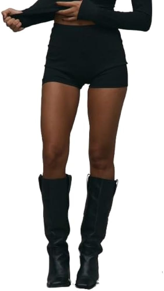 Women's High Waisted Booty Shorts Party Going Out Fitted Y2K Mini Shorts | Amazon (US)