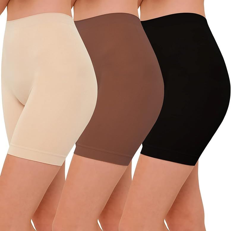 INNERSY Women's Slip Shorts for Under Dresses High Waisted Summer Shorts 3-Pack | Amazon (US)