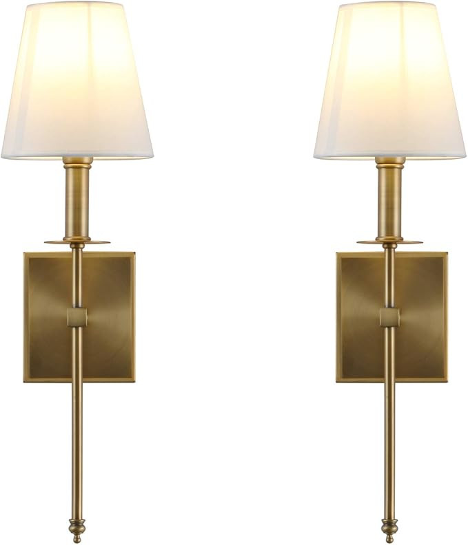 Wall Sconce Light Fixture, Yosoan Vintage Industrial Wall Lamp Flared Textile Lamp Shade for Bedr... | Amazon (US)