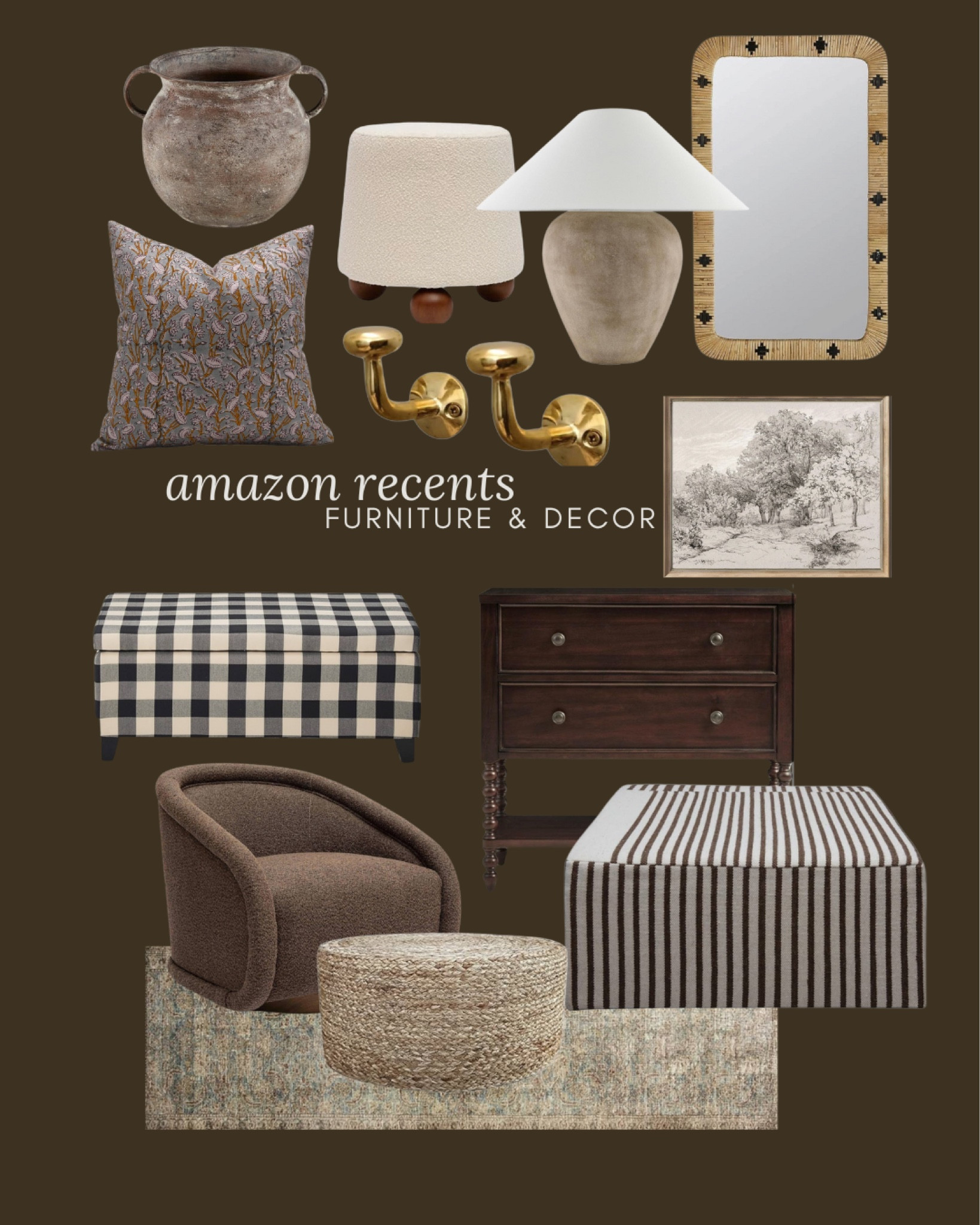 Amazon reasons, we love, ottoman, coffee, table, ottoman, gingham, ottoman, unlacquered, brass wall, hooks, throw pillow, block, print, pillow, table, lamp, bun, foot, ottoman, accent chair, Loloi rug 

#LTKHome #LTKSaleAlert #LTKStyleTip