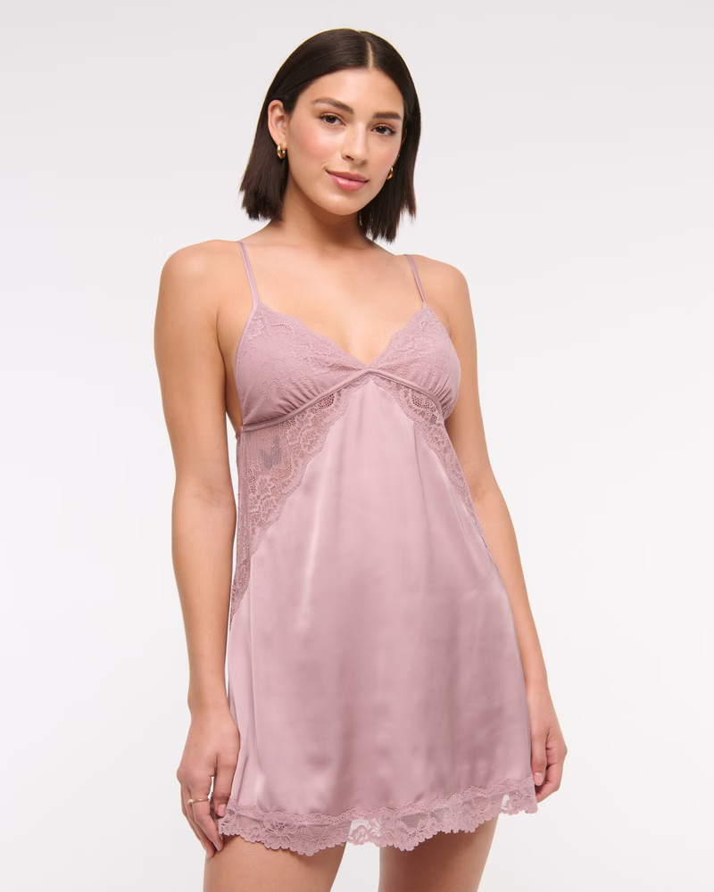Sheer Lace-Trim Nightie | Abercrombie & Fitch (US)