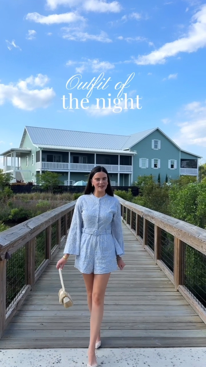 Outfit of the night for dinner in South Carolina! Romper is from Tuckernuck! 