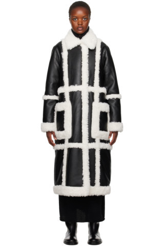 Black Patrice Faux-Leather Coat | SSENSE