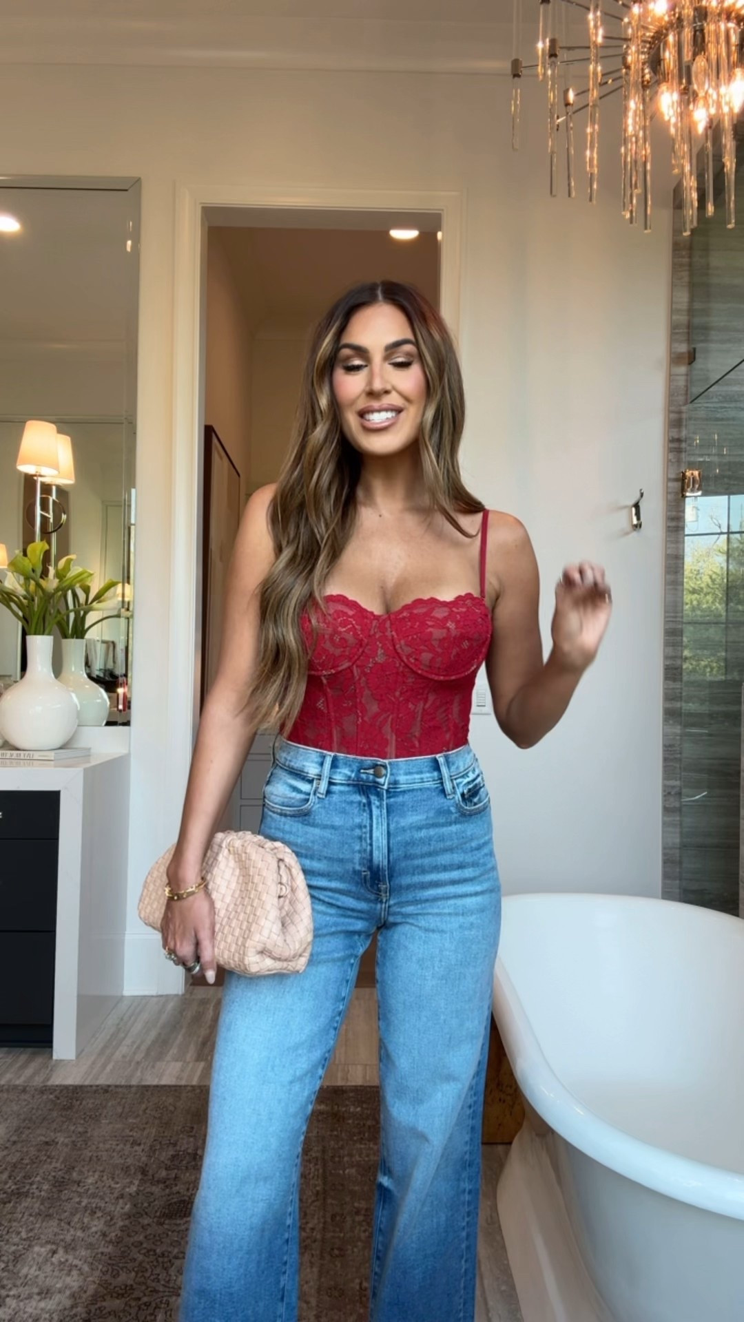 VICI New Arrivals are LIVE!!
Sized up to a medium 
Size 26 denim

Use code HOLLIE35 for 35% off!