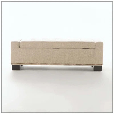 Storage Ottoman With Studs Suitable For Home Storage And Extra Seating | Wayfair North America