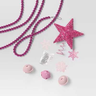 12pc Christmas Mini Tree Decor Trim Set Pink - Wondershop™ | Target