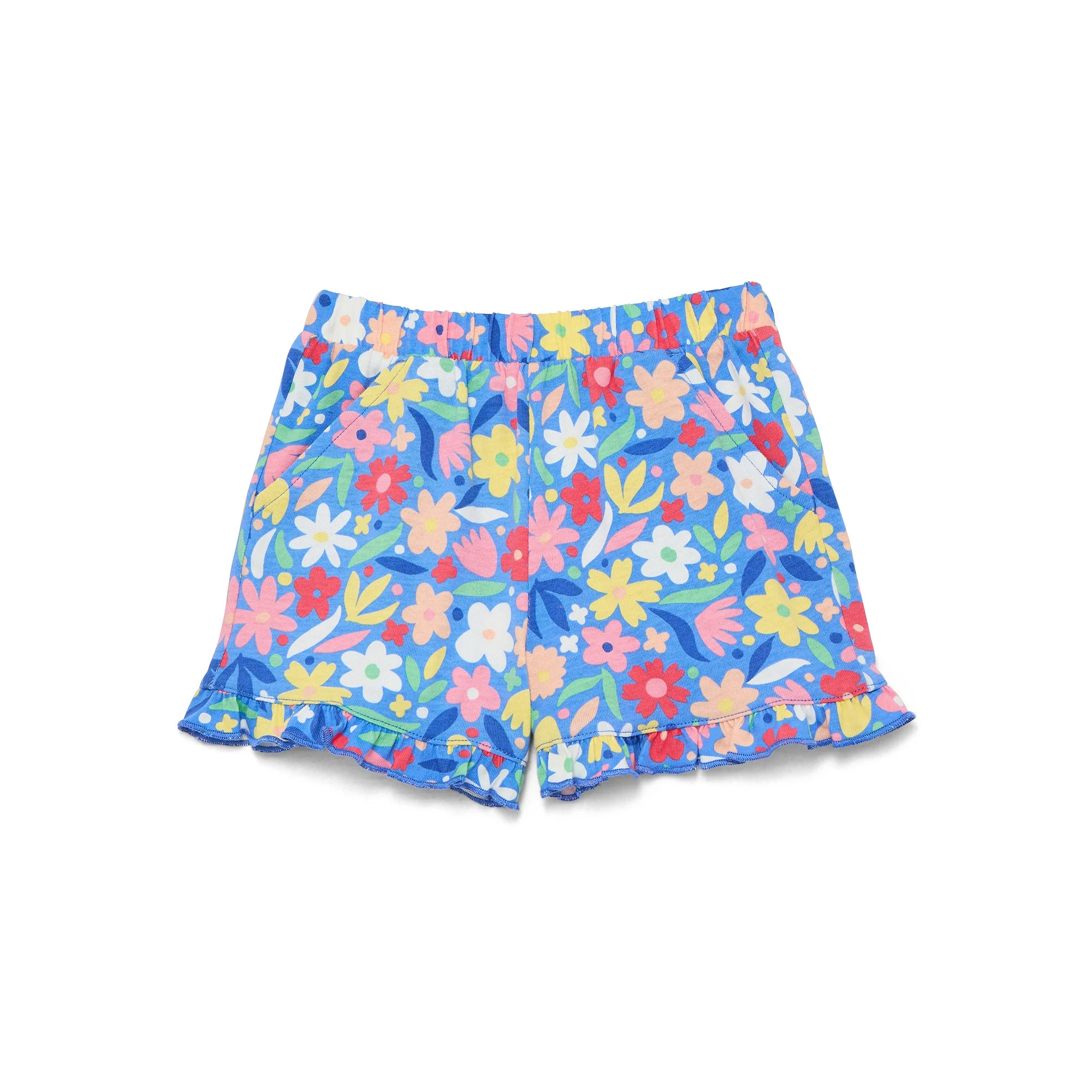 Wonder Nation Toddler Girls Ruffle Hem Shorts, Sizes 18M-5T | Walmart (US)