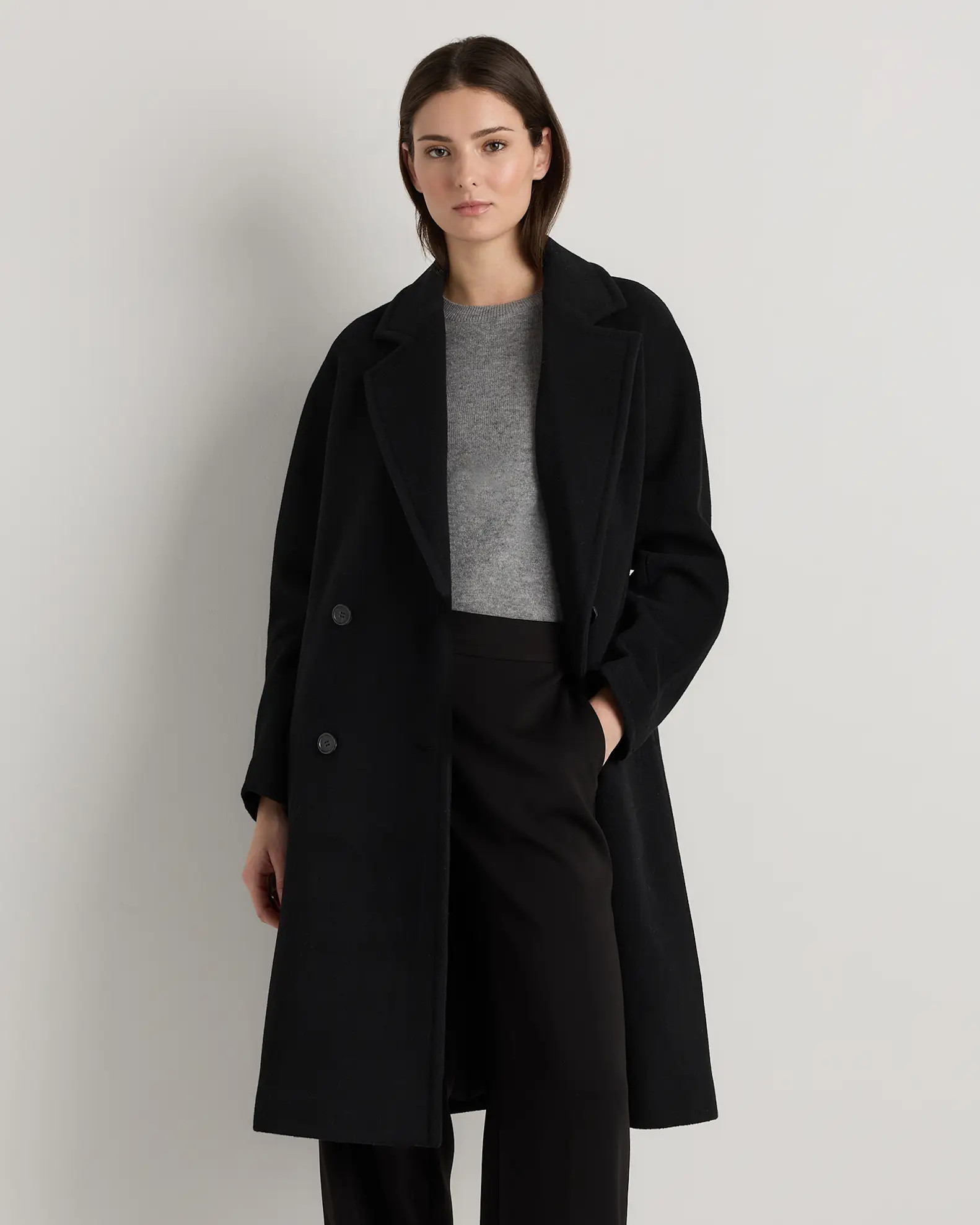 Wool Cashmere Double-Breasted Slouch Coat | Quince
