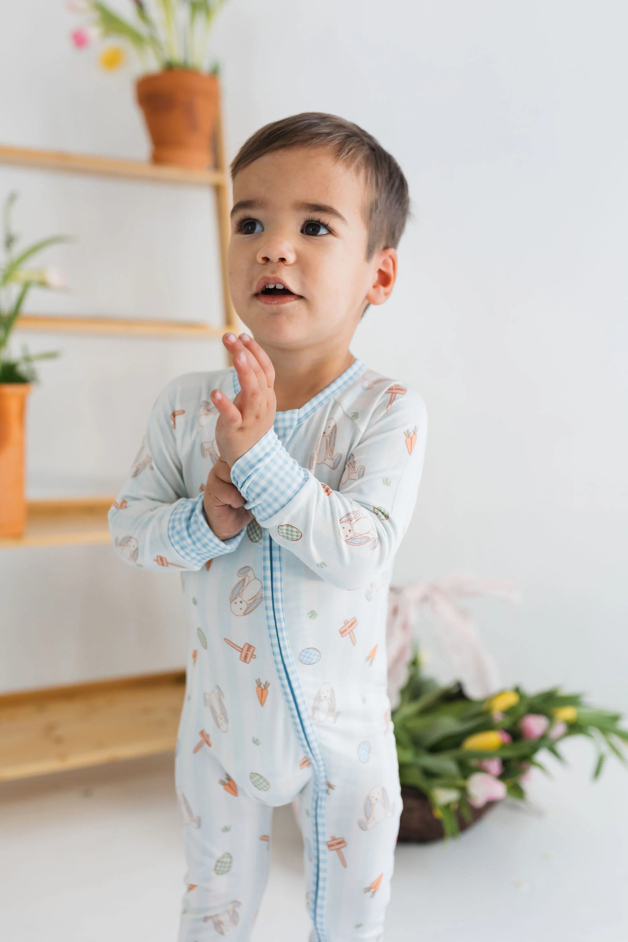 Oliver Rabbit Zipper Romper | In My Jammers