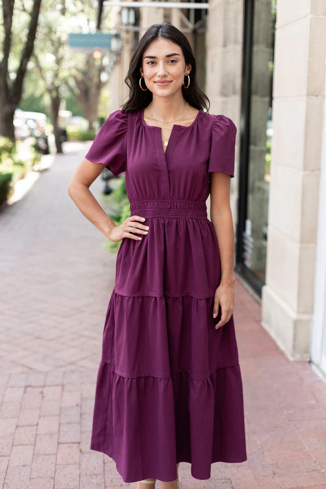 Olivia Dress- Plum | Avara