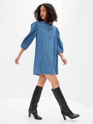 Denim Popover Mini Dress with Washwell | Gap (US)