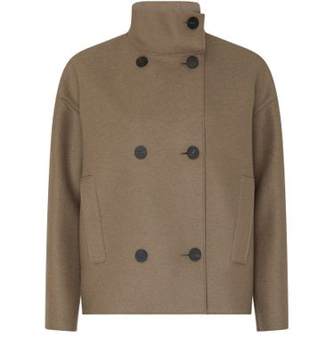 Cropped funnel jacket pressed wool | 24S US