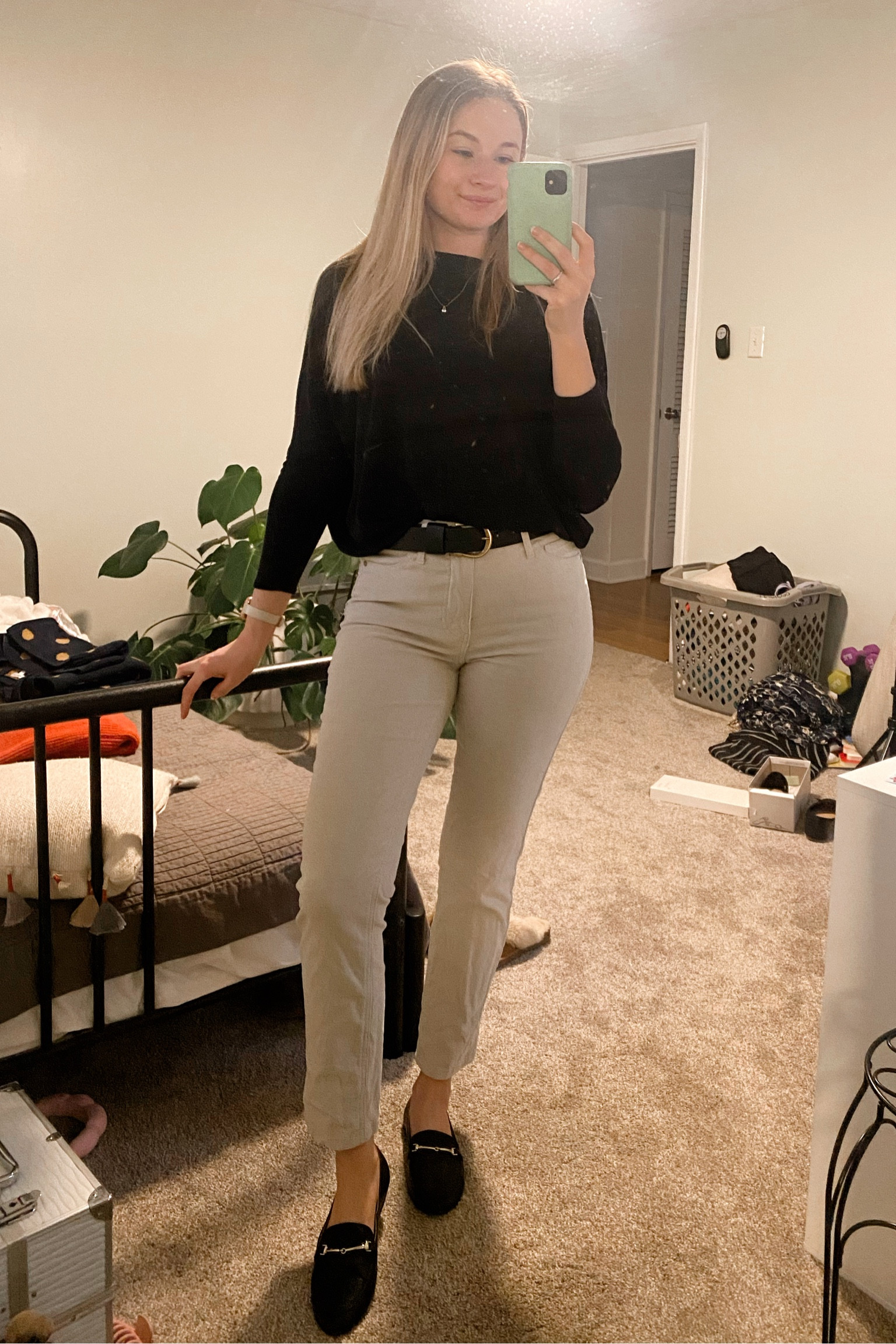 Casual rainy outfit of the day. ☔️ So obsessed with this top. It’s lightweight and versatile. 

Women’s fashion inspo style guide ootd teacher outfit boutique look corduroy pants loafers 

#LTKstyletip #LTKworkwear #LTKfindsunder50
