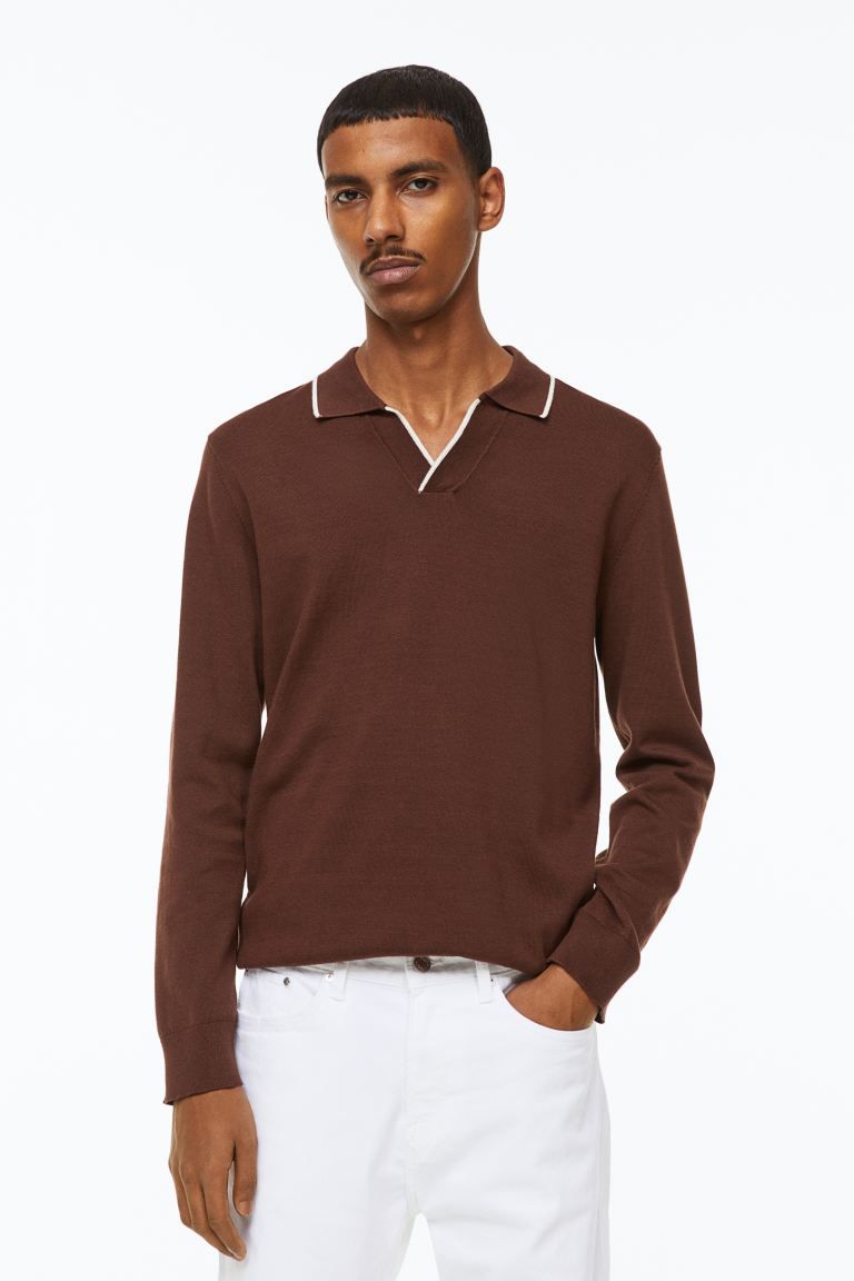 Slim Fit Fine-knit Cotton Polo Shirt | H&M (US + CA)