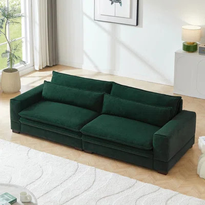 '' Mid-century Sofa Couch, Modern Upholstered Couch For Living Room, Bedroom, Apartment, Home Office, Green | Wayfair Professional