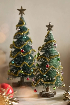 Flocked Garland Brush Tree | Anthropologie (US)