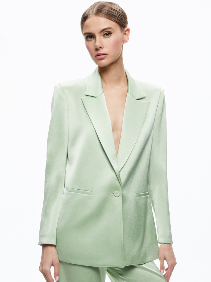DENNY NOTCH COLLAR BOYFRIEND BLAZER | Alice + Olivia