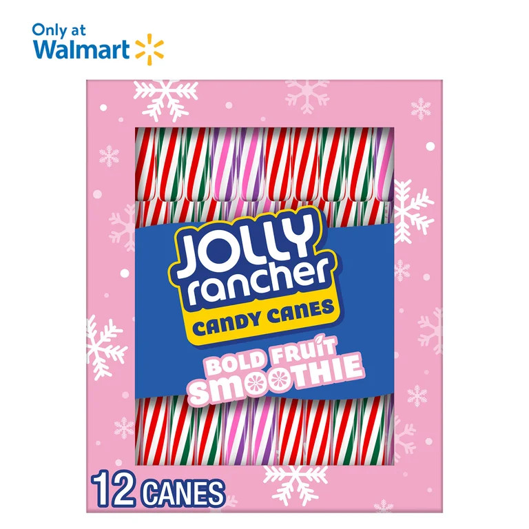 Jolly Rancher Bold Fruit Smoothie Flavored Christmas Candy Canes, Box 5.28 oz, 12 Pieces | Walmart (US)