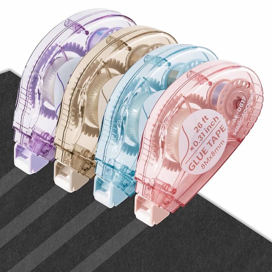 Glue Tape for Scrapbooking, Pack of 4 Scrapbook Tape, Double Sided Tape Roller for Crafts, 26 Ft ... | Amazon (US)