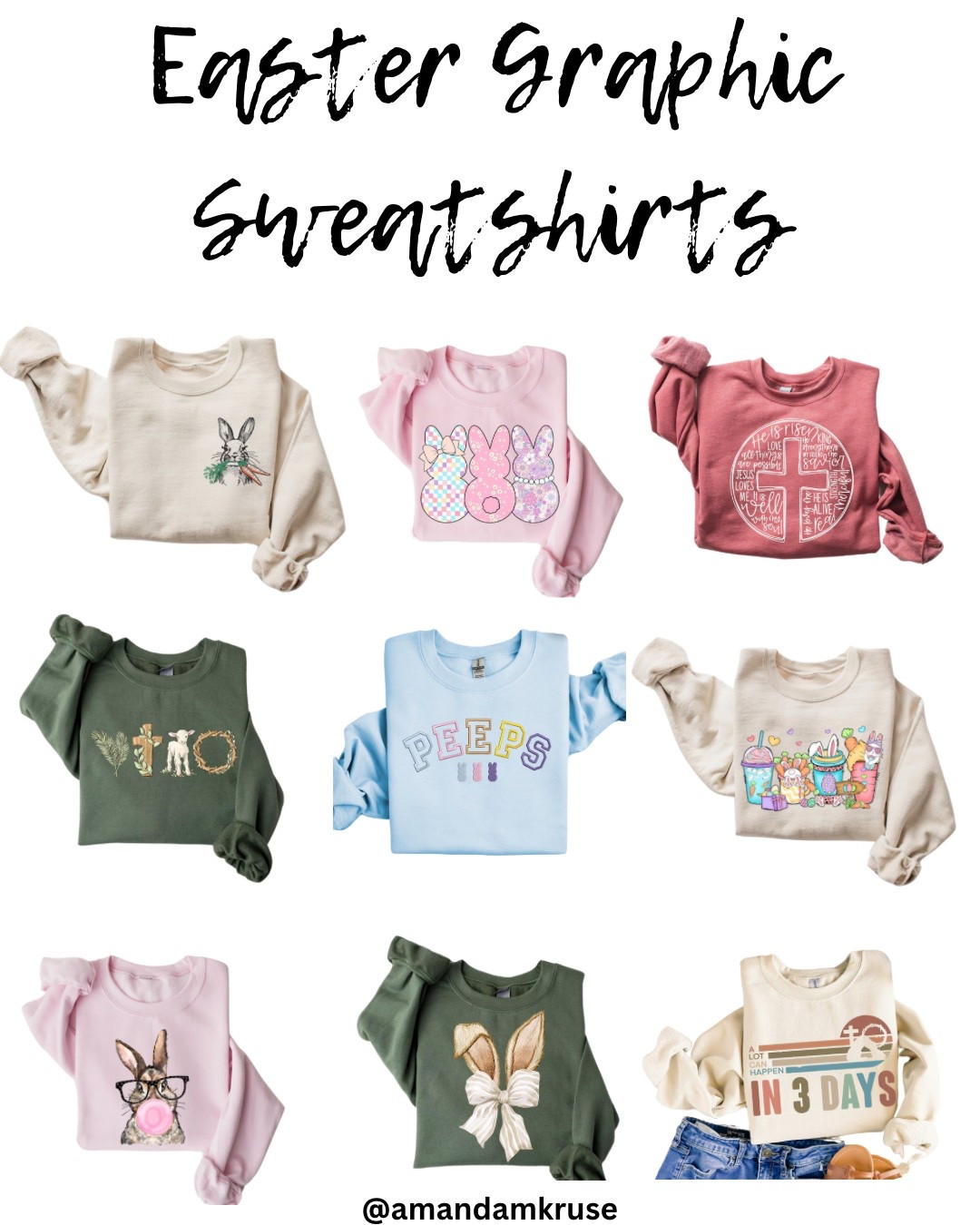 Easter graphic sweatshirts 

#LTKSaleAlert #LTKFindsUnder50 #LTKSeasonal