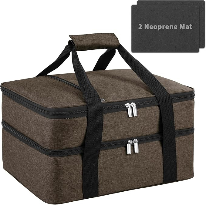 Insulated Casserole Carriers For Hot Or Cold Food with 2 neoprene mat,15.7"X10.5"x8.2" Casserole ... | Amazon (US)