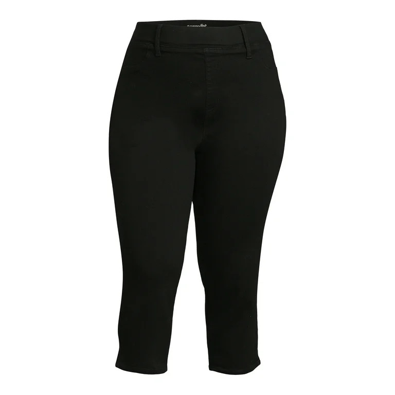 Terra & Sky Plus Size Pull-On Capri Jeggings, 23” Inseam - Walmart.com | Walmart (US)
