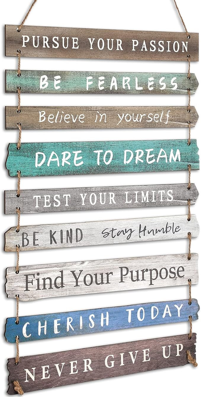 FairySandy Rustic Wall Hanging Plaque Sign Inspirational Wall Art for Your Home Motivational Wood... | Amazon (US)