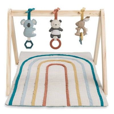 Itzy Ritzy Wooden Ritzy Activity Gym with Playmat and Three Removable Toys | Target