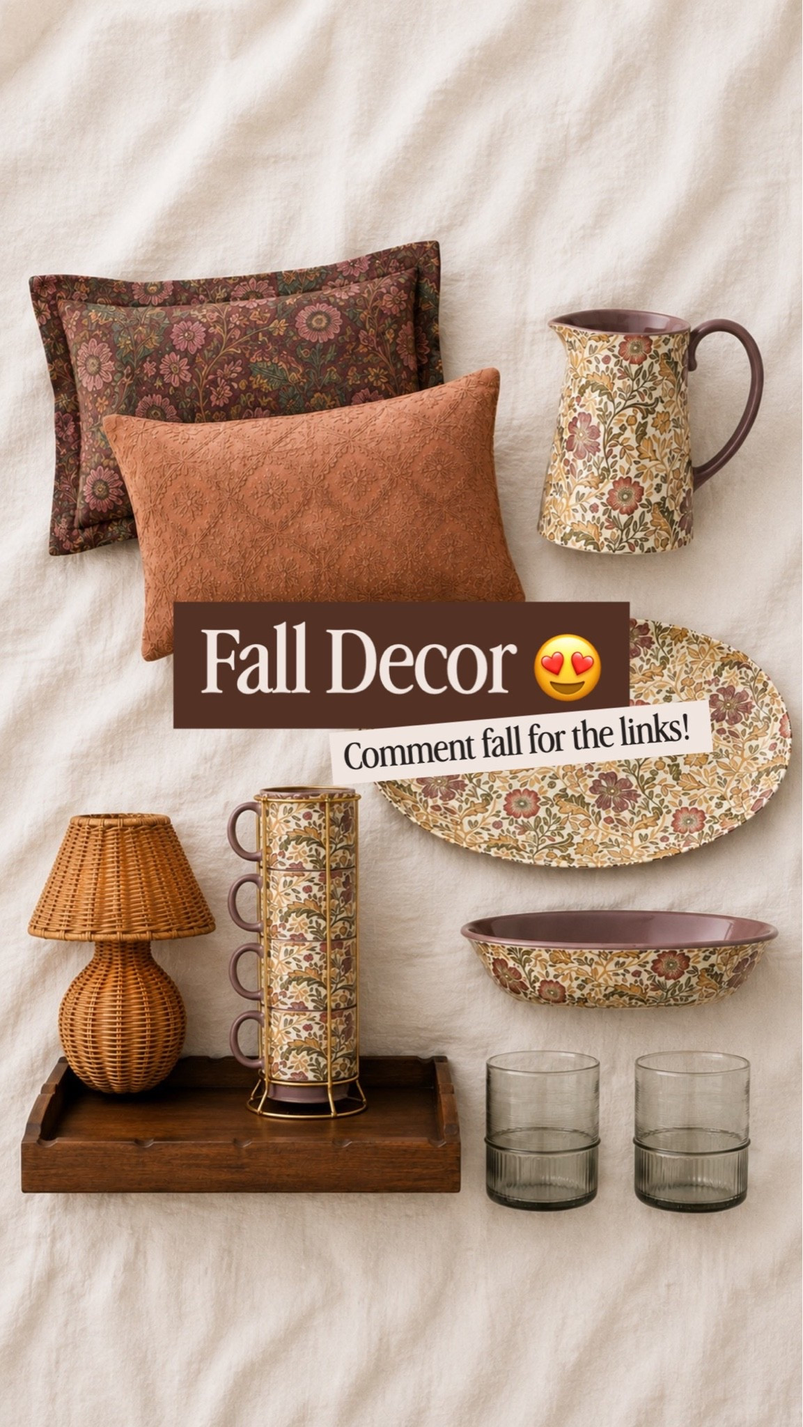 Fall home decor finds in warm brown, rust, and floral prints! Style all these items for a cozy fall home refresh!

#LTKHome #LTKSeasonal