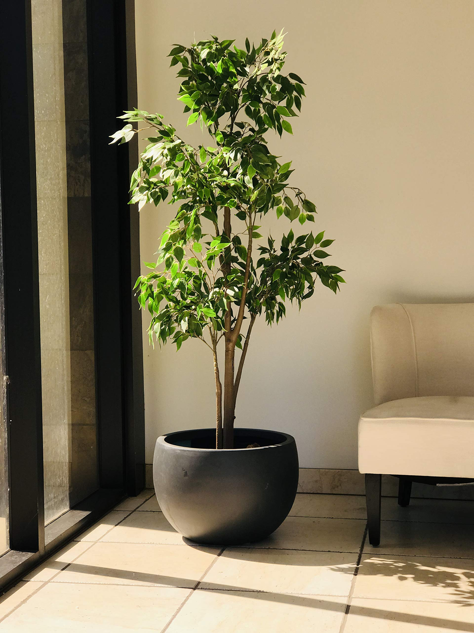 Kante RC0049C-C60121 Lightweight Concrete Outdoor Round Bowl Planter, 20" x 20" x 13", Charcoal | Amazon (US)