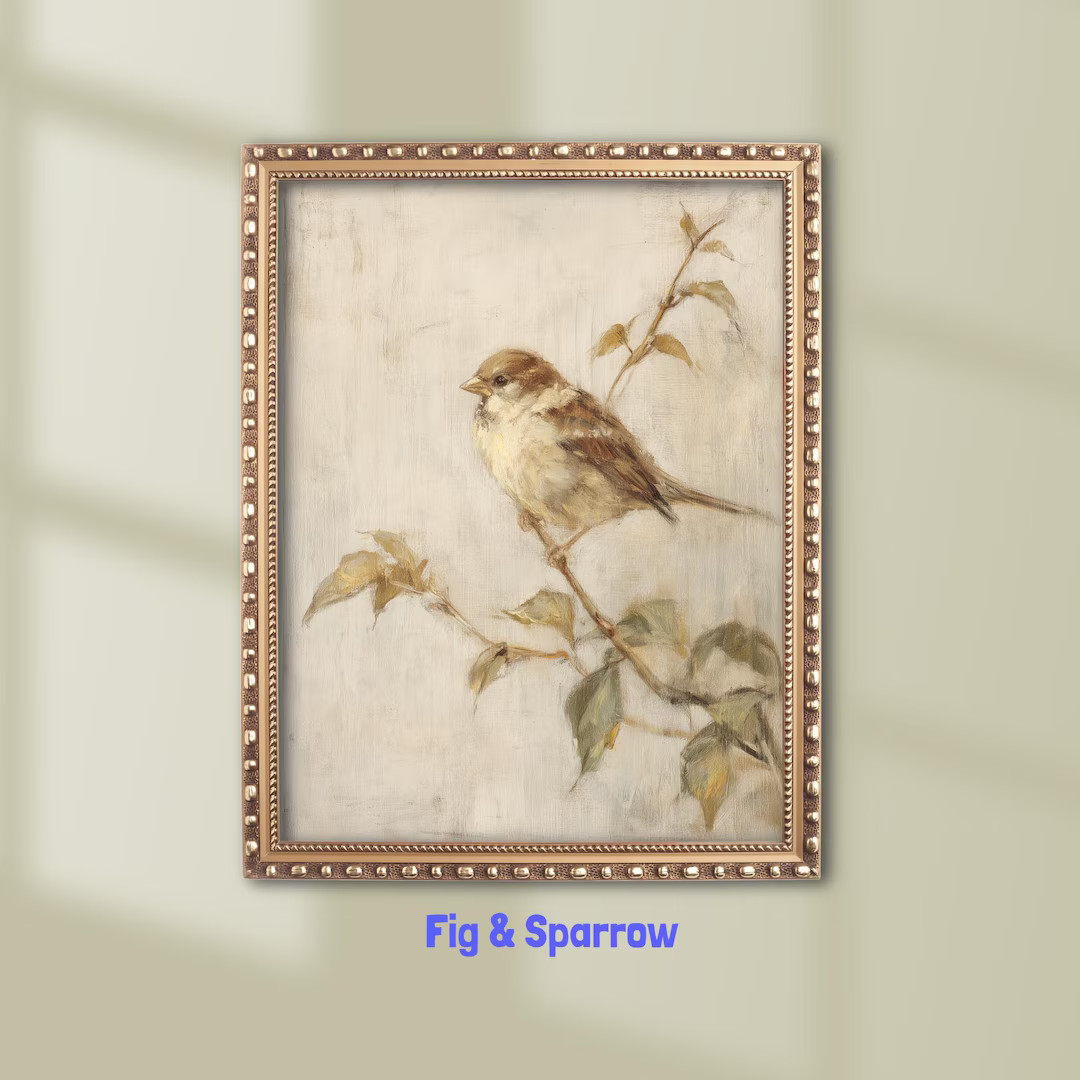 Vintage Sparrow Print: Cottagecore Bird Wall Art (digital Download - Etsy | Etsy (US)