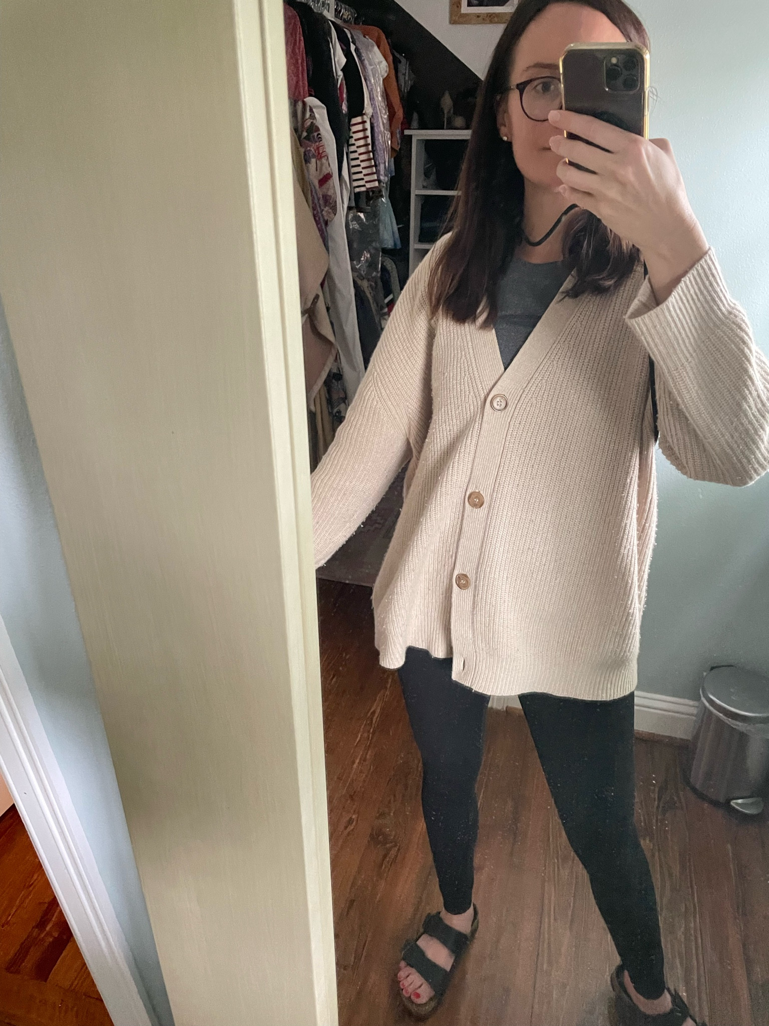 WFH - living in this cashmere Jenni Kayne cashmere grandpa cardigan